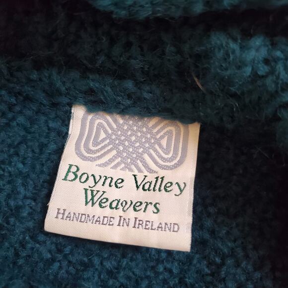 Boyne Valley Weavers Poncho Womens One Size Wool Handmade Ireland Ceramic Button - Picture 3 of 10